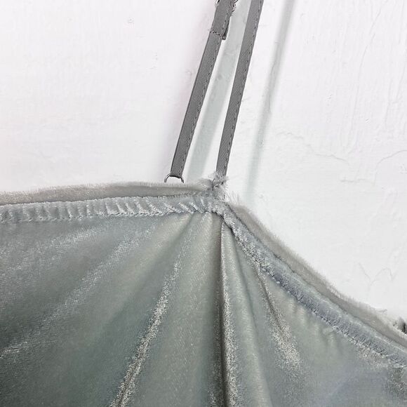 Free People Gray Velvet Easy Swing Peplum Camisole Medium - Picture 4 of 7